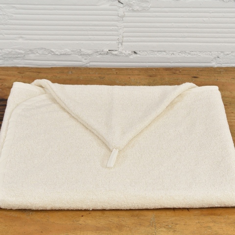 Lniany ręcznik z kapturkiem - kremowy